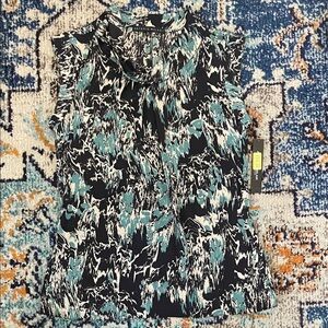 NWT Sleeveless Silk Abstract Printed Blouse